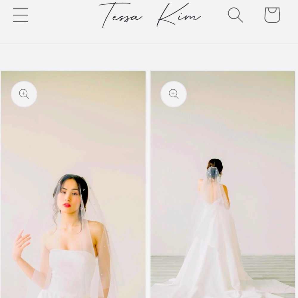 Tessa Kim| Pearl Adorned Cathedral Drop Veil